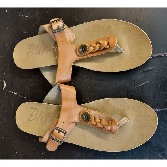 Blowfish Sandals Womens Sz 8.5 Brown Thong Flip Flops W - Picture 1 of 3